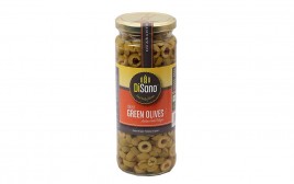 Disano Sliced Green Olives   Glass Jar  470 grams